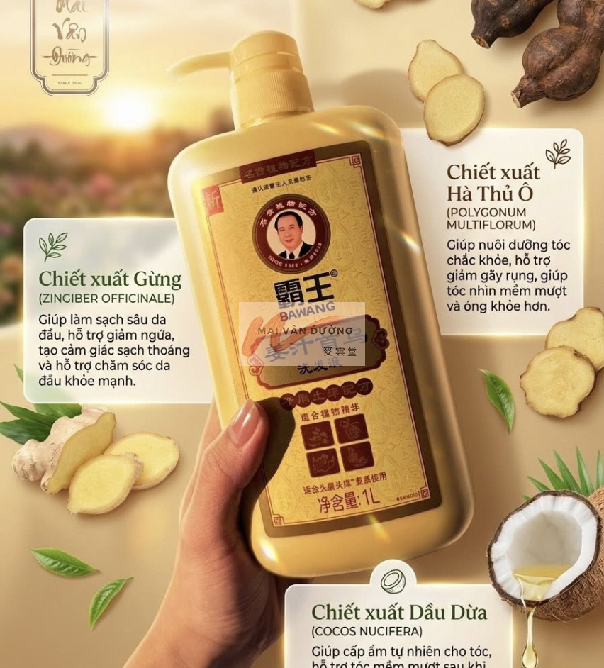 DẦU GỘI BAWANG GỪNG - GIẢM NGỨA DA ĐẦU